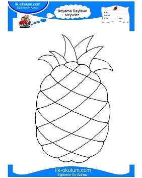 Çocuklar İçin Ananas Boyama Sayfaları 